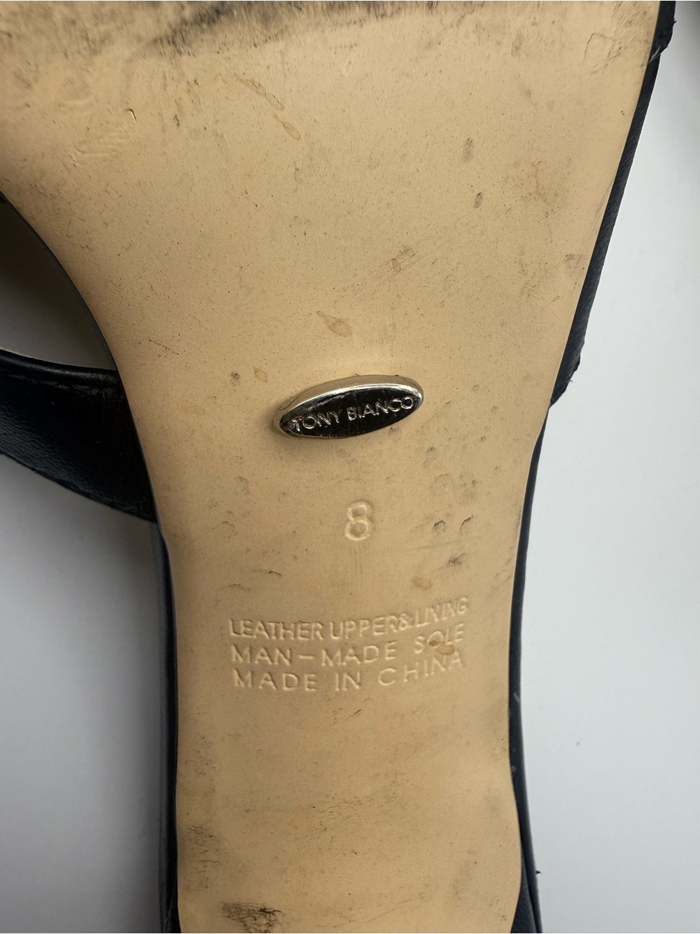 Tony Bianco Black Pointed Leather Mule with Gold Buckle - Picture 9 of 10